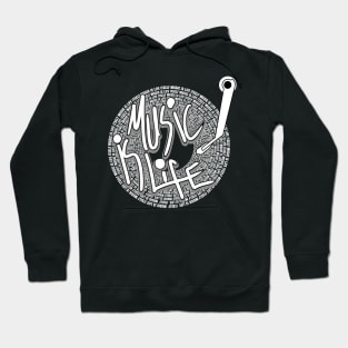 Copy of music is life gramophone themed design Hoodie